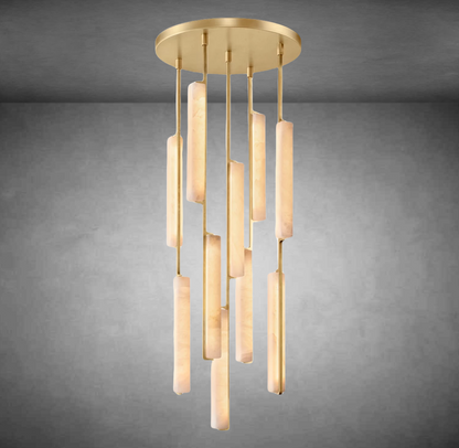 Audubom Alabaster Round Chandelier