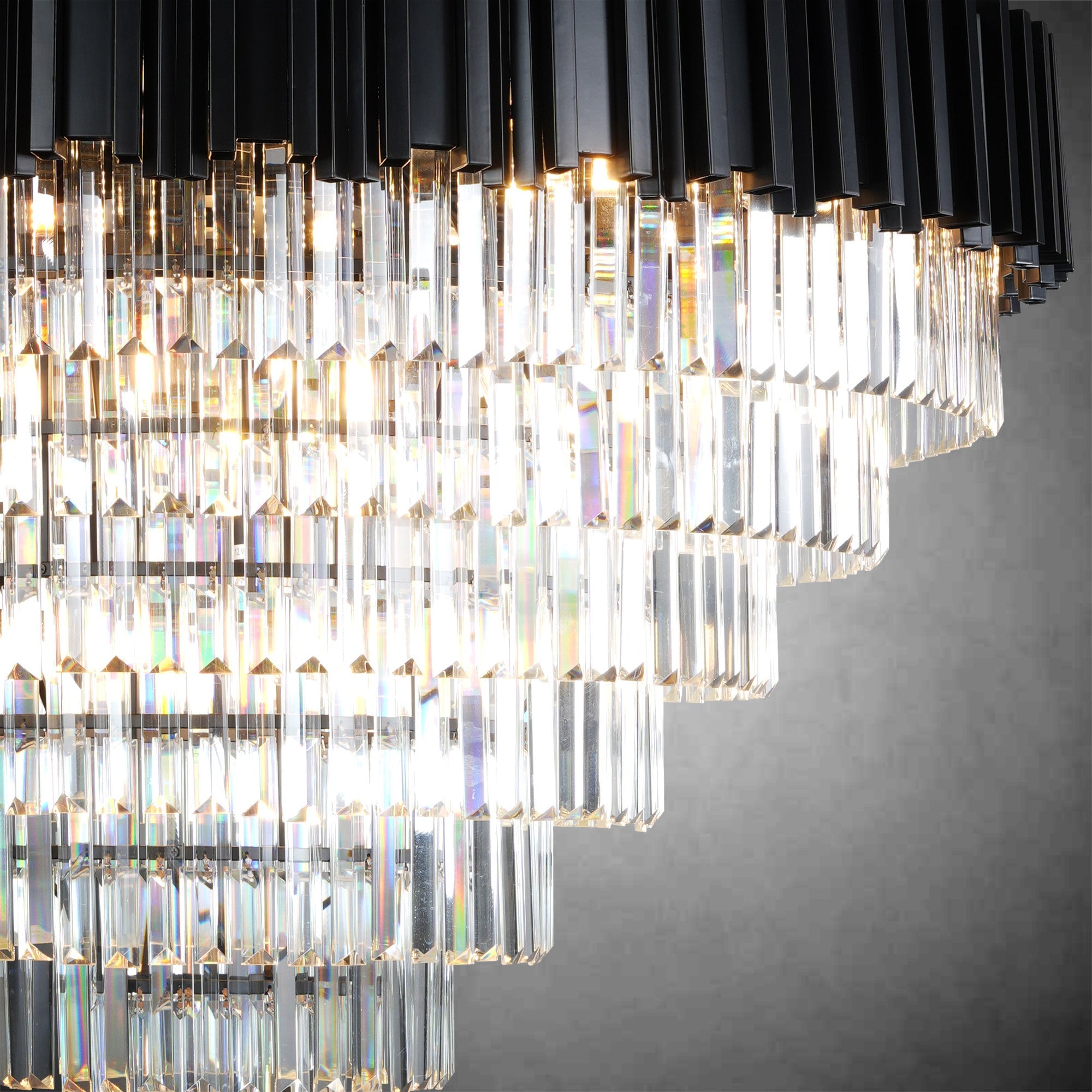 7-Tier 39" Black Chandelier