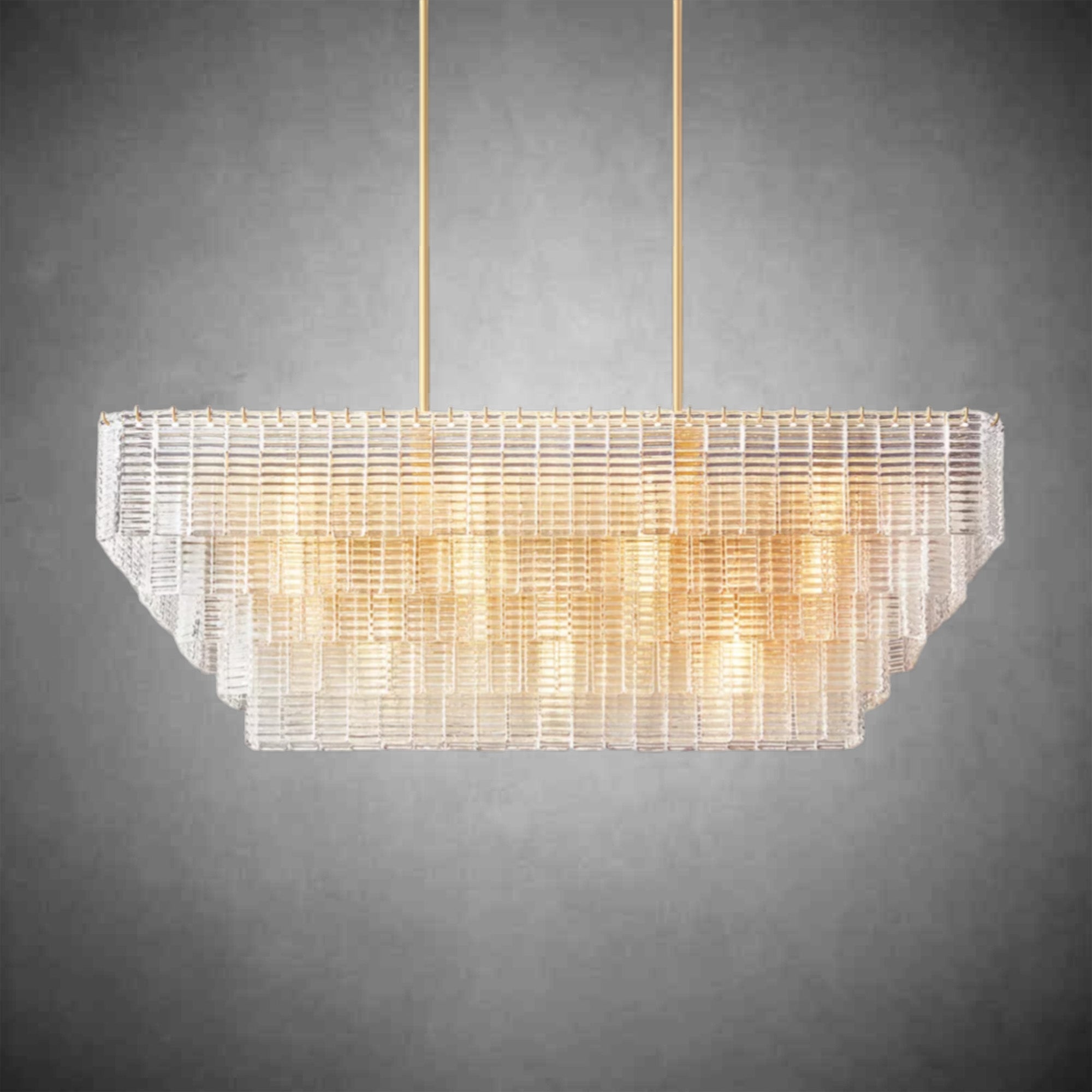 Samantha Clear Glass Rectangular Chandelier