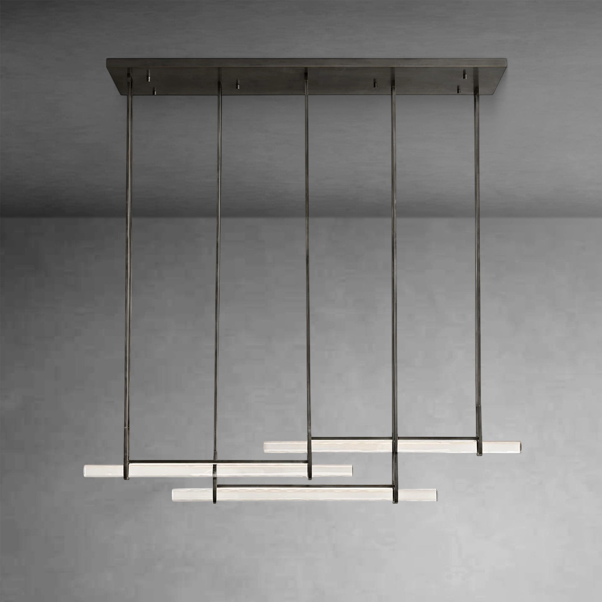 Audubom Crystal Triple Bar Linear Chandelier