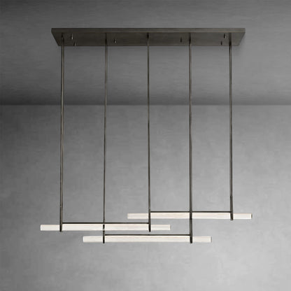 Audubom Crystal Triple Bar Linear Chandelier