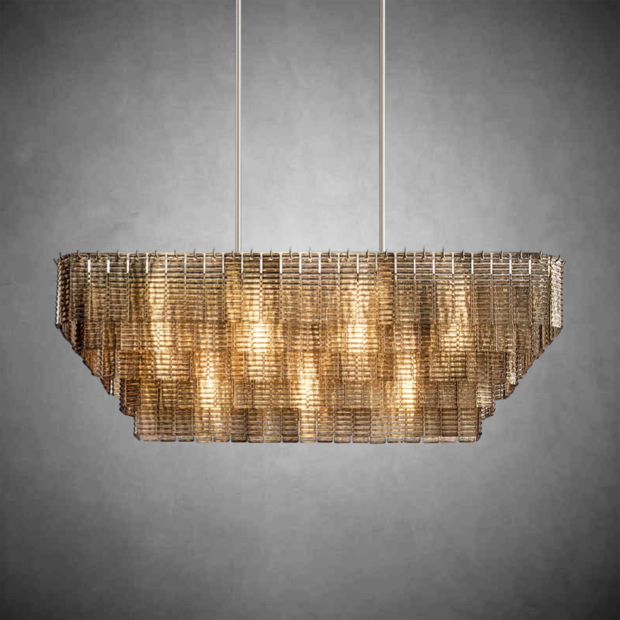Samantha Smoke Glass Rectangular Chandelier