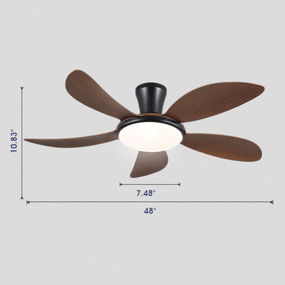 Modern LED Ceiling Fans Low Profile Ceiling Fans with Lights 6 Speeds 48"