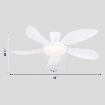 Modern LED Ceiling Fans Low Profile Ceiling Fans with Lights 6 Speeds 48"