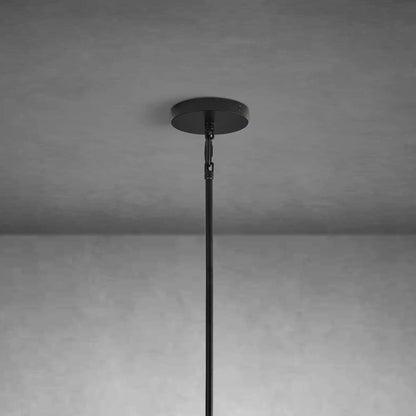 7" Black Glass Modern Pendant Light with Adjustable Height
