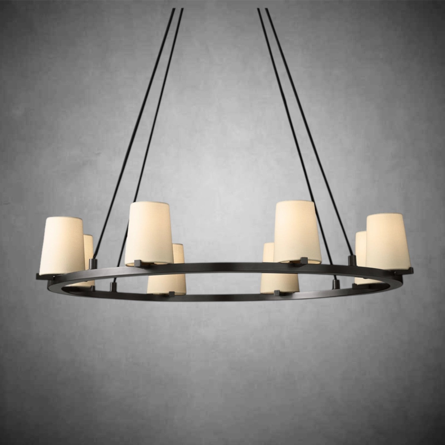Joshua Fabric Shade Round Chandelier