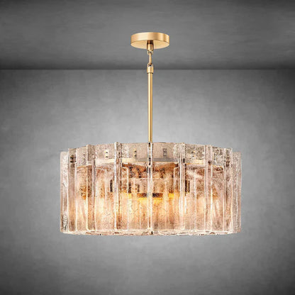 Latice Clear Glass Round Chandelier