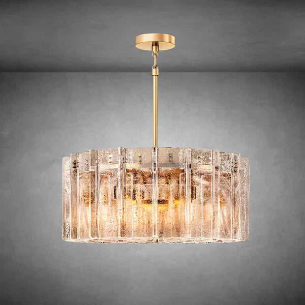 Latice Clear Glass Round Chandelier