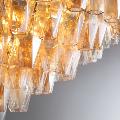 Chiaravalle Glass Tiered Round Chandelier 37"D 47"D 62"D