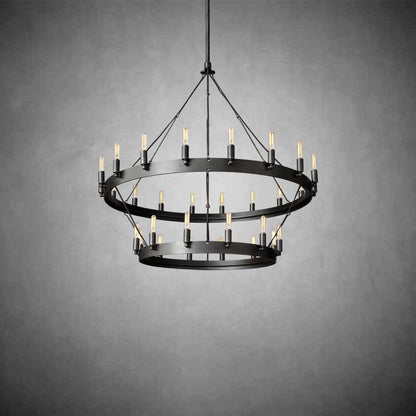 Dania Vintage Filament Two-Tier Chandelier