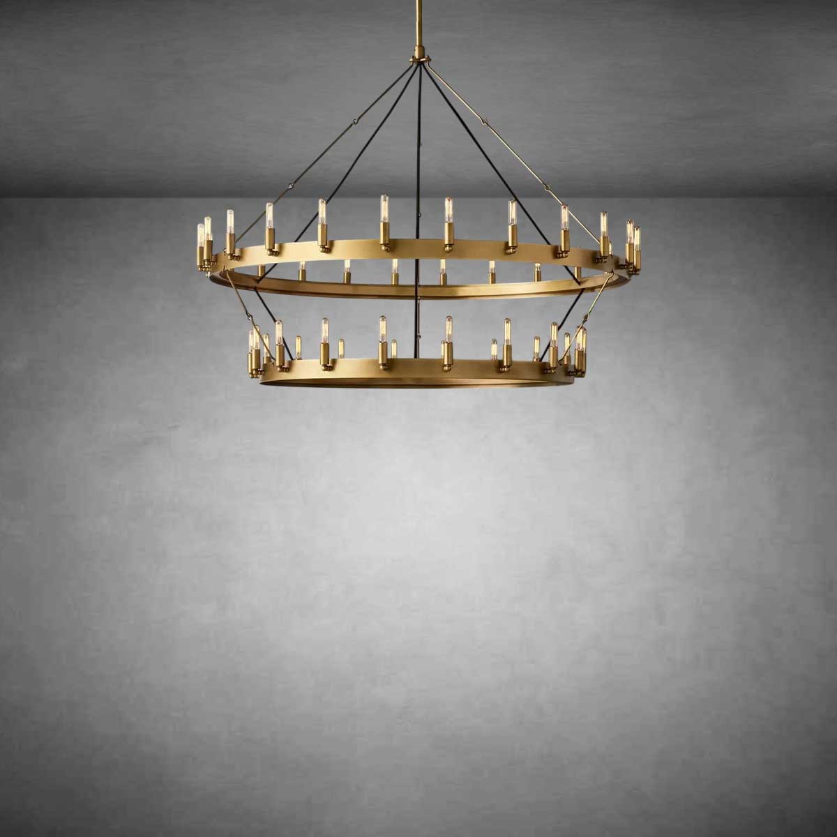 Dania Vintage Filament Two-Tier Chandelier