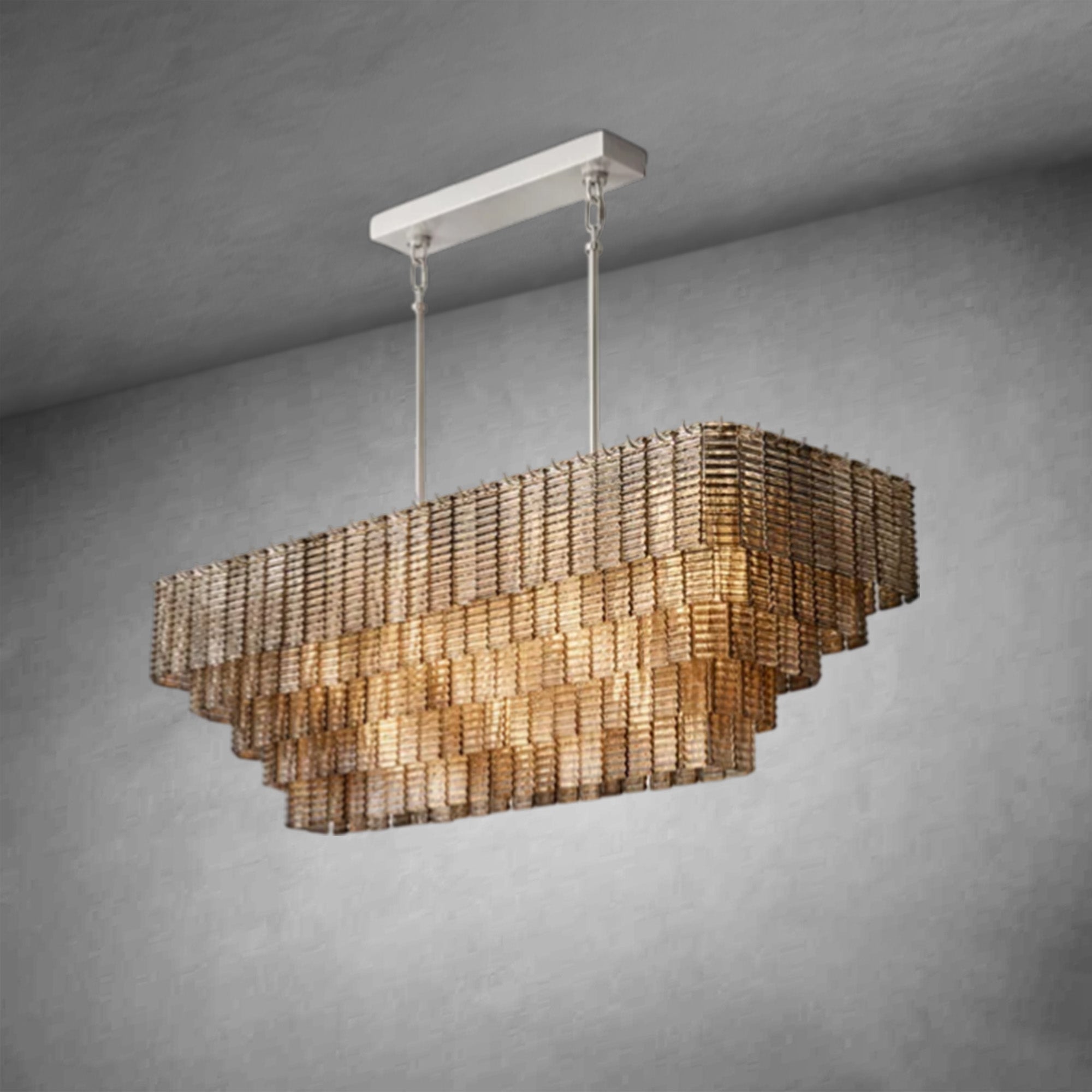 Samantha Smoke Glass Rectangular Chandelier