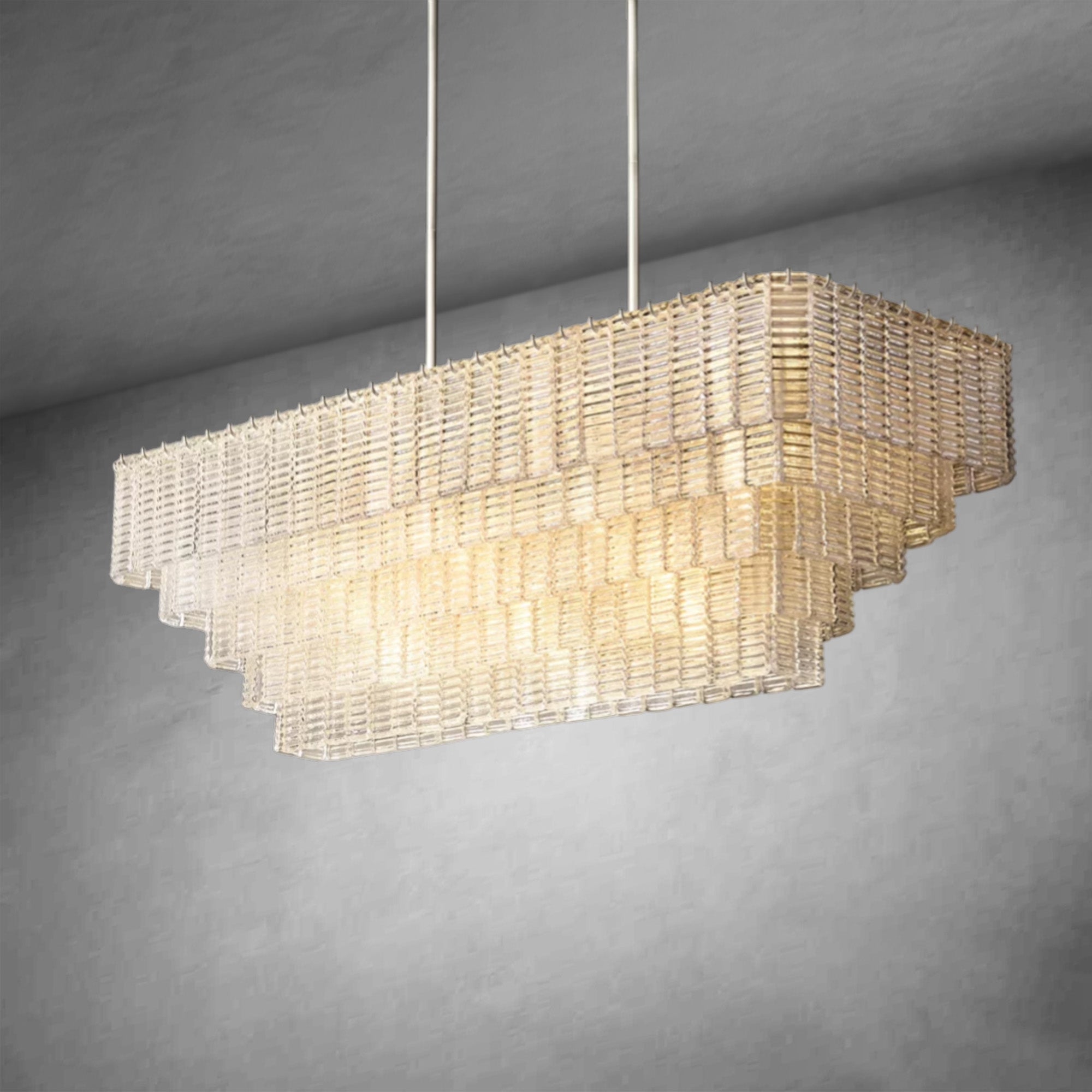 Samantha Clear Glass Rectangular Chandelier
