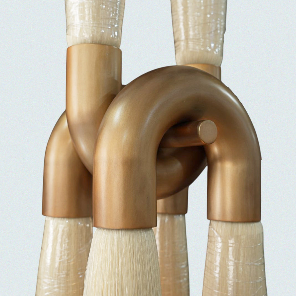 Modern Brass Finish and Frosted Glass Shades Hanging Pendant Light