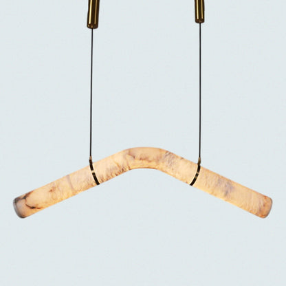 Modern Alabaster V-Shaped Pendant Light