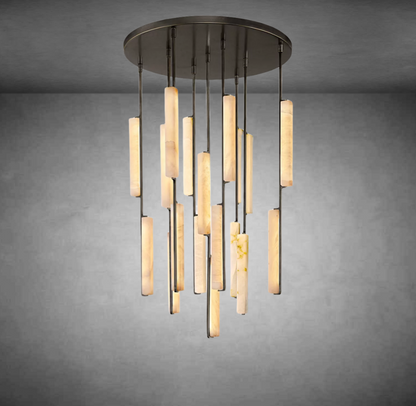 Audubom Alabaster Round Chandelier