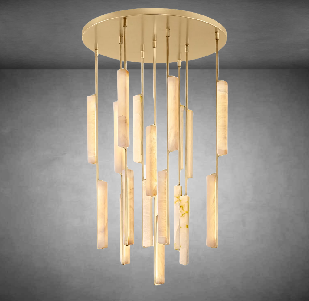Audubom Alabaster Round Chandelier