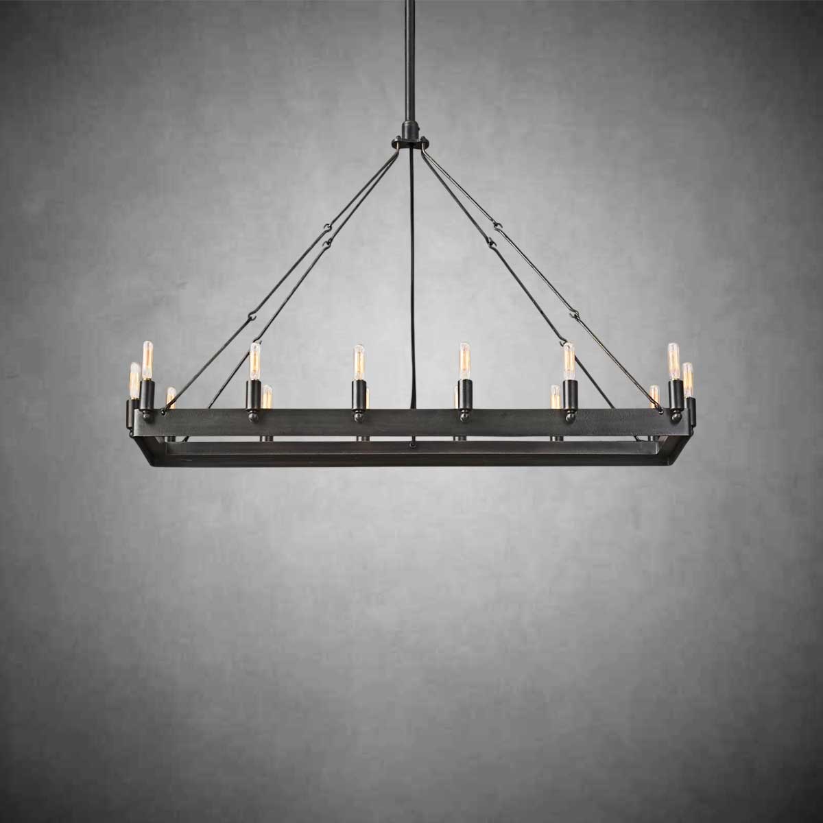 Dania Vintage Filament Rectangular Chandelier