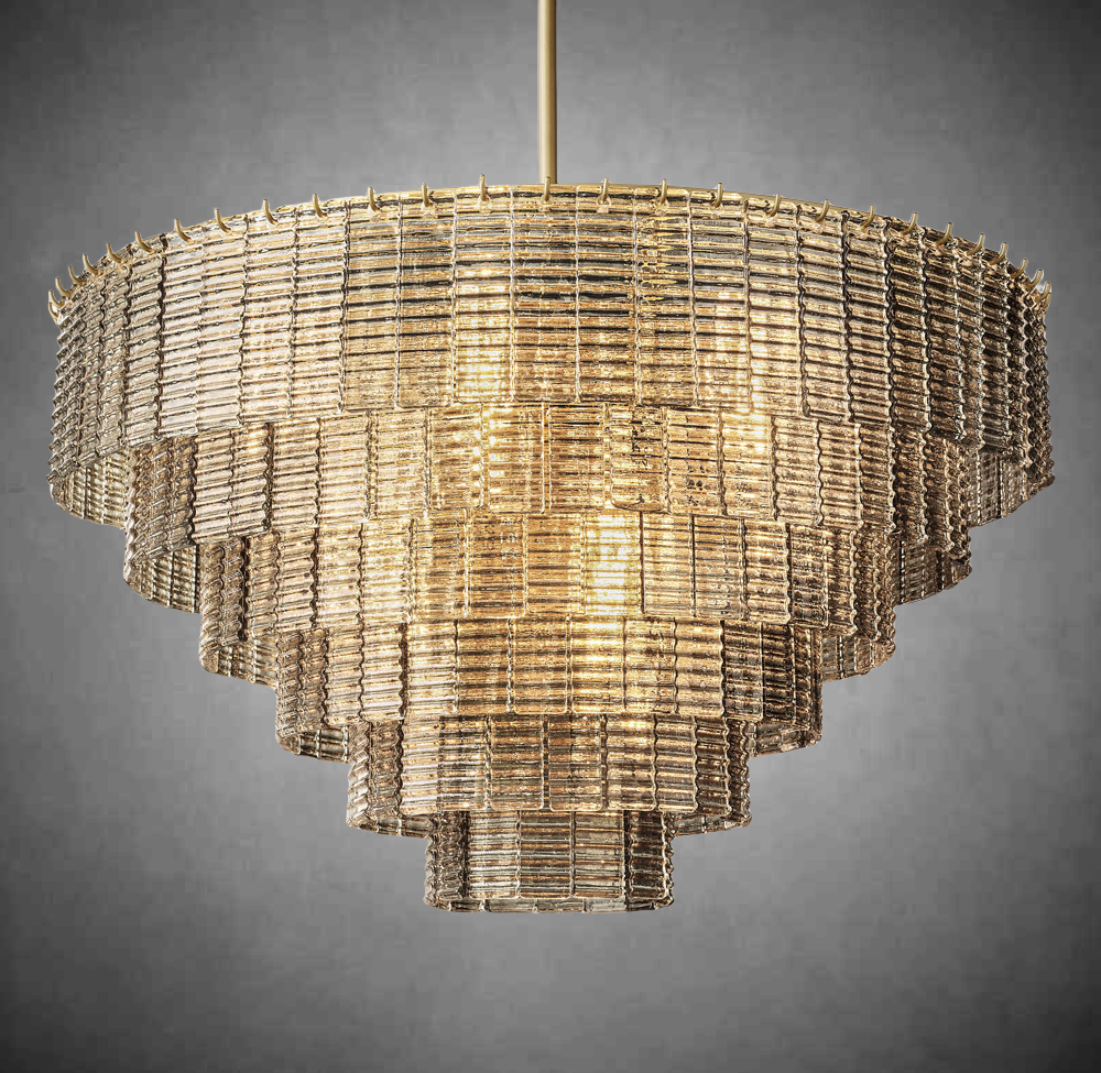 Samantha Smoke Glass Round Chandelier 41" 52"65"