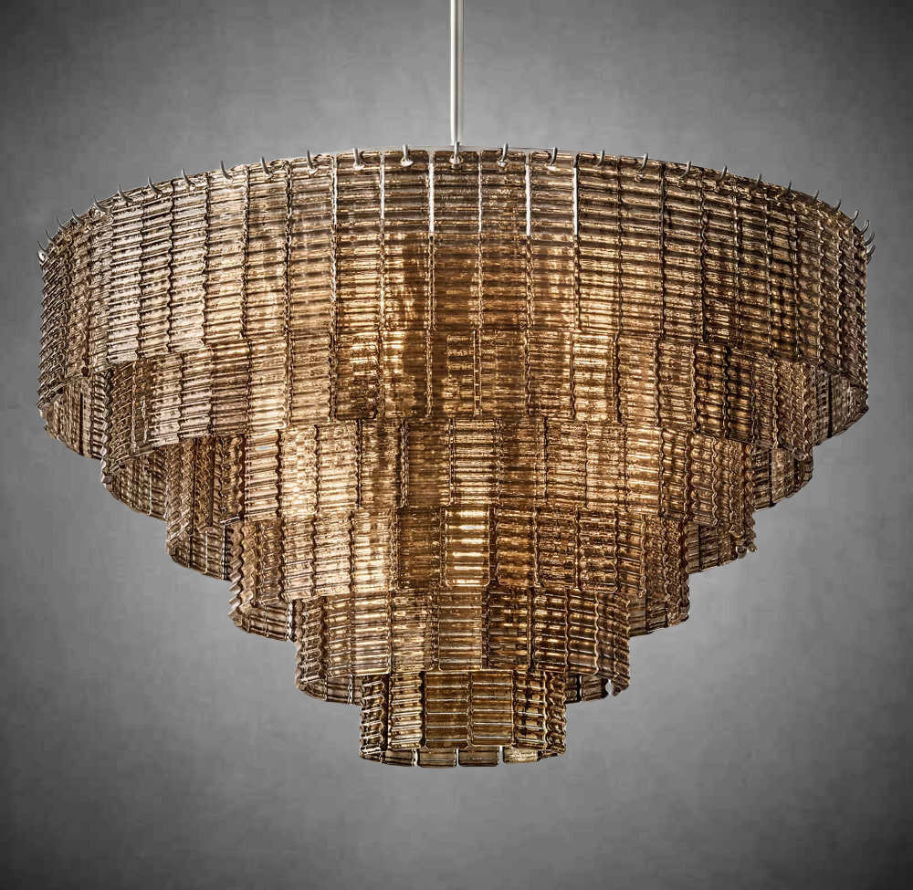 Samantha Smoke Glass Round Chandelier 41" 52"65"