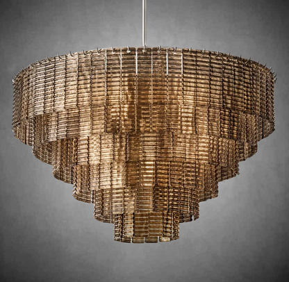 Samantha Smoke Glass Round Chandelier 41" 52"65"