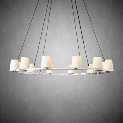 Joshua Fabric Shade Round Chandelier