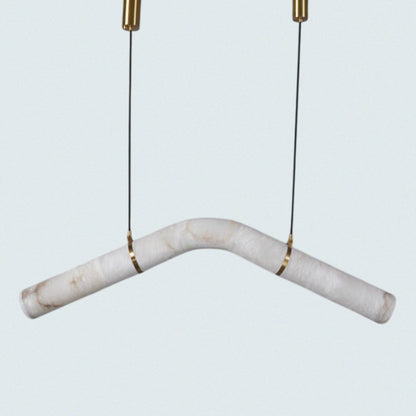 Modern Alabaster V-Shaped Pendant Light