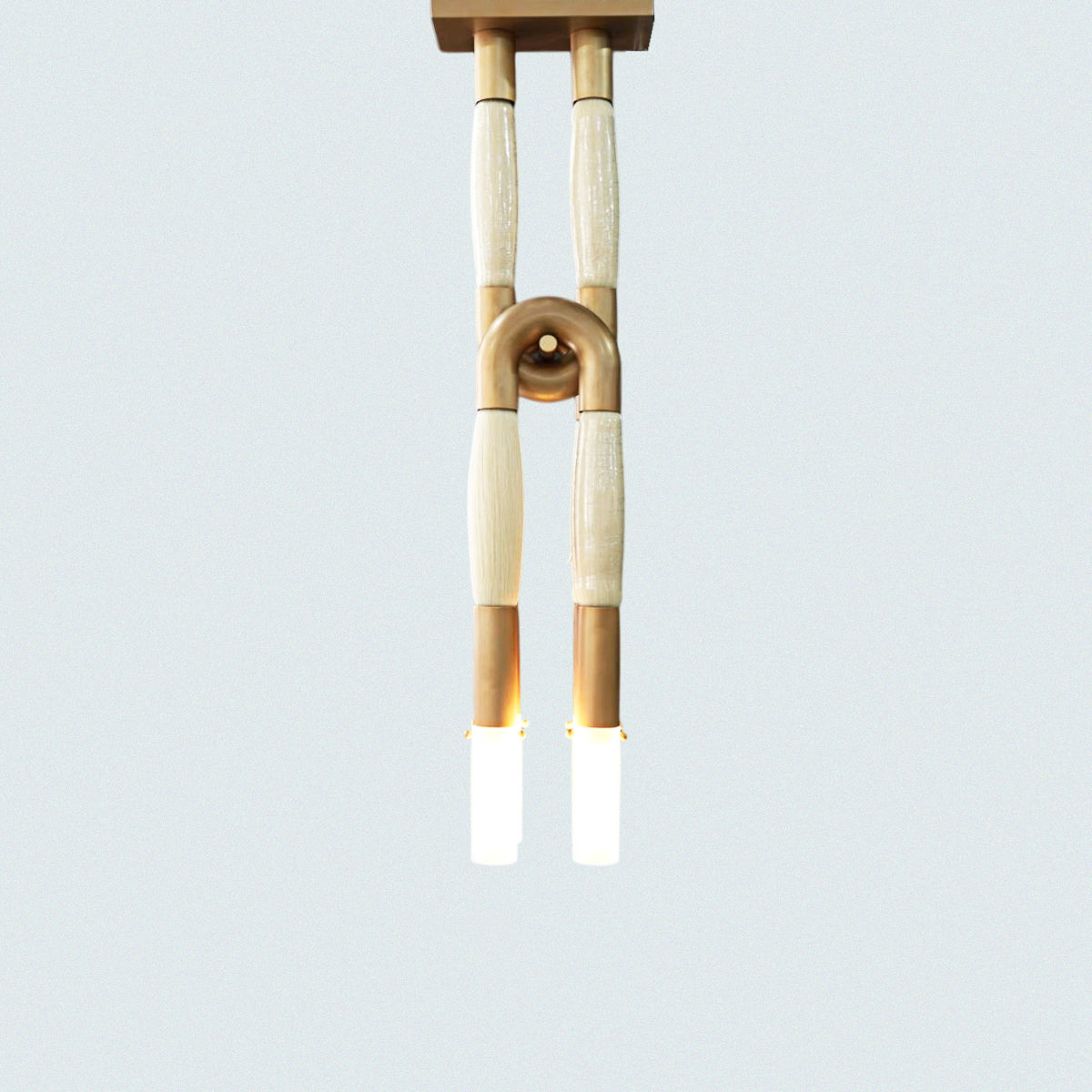 Modern Brass Finish and Frosted Glass Shades Hanging Pendant Light