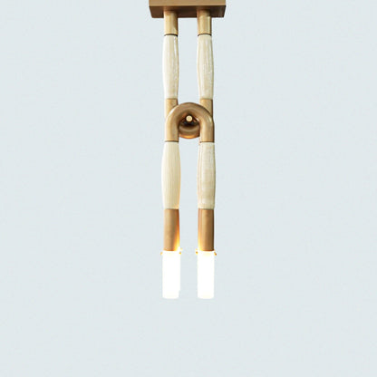 Modern Brass Finish and Frosted Glass Shades Hanging Pendant Light