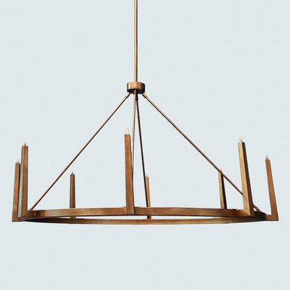 Modern Metal Ring with 8-Light Candle-Style Design Chandelier