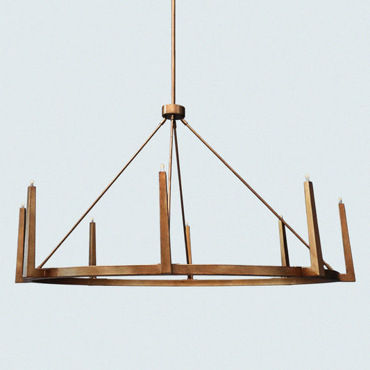 Modern Metal Ring with 8-Light Candle-Style Design Chandelier