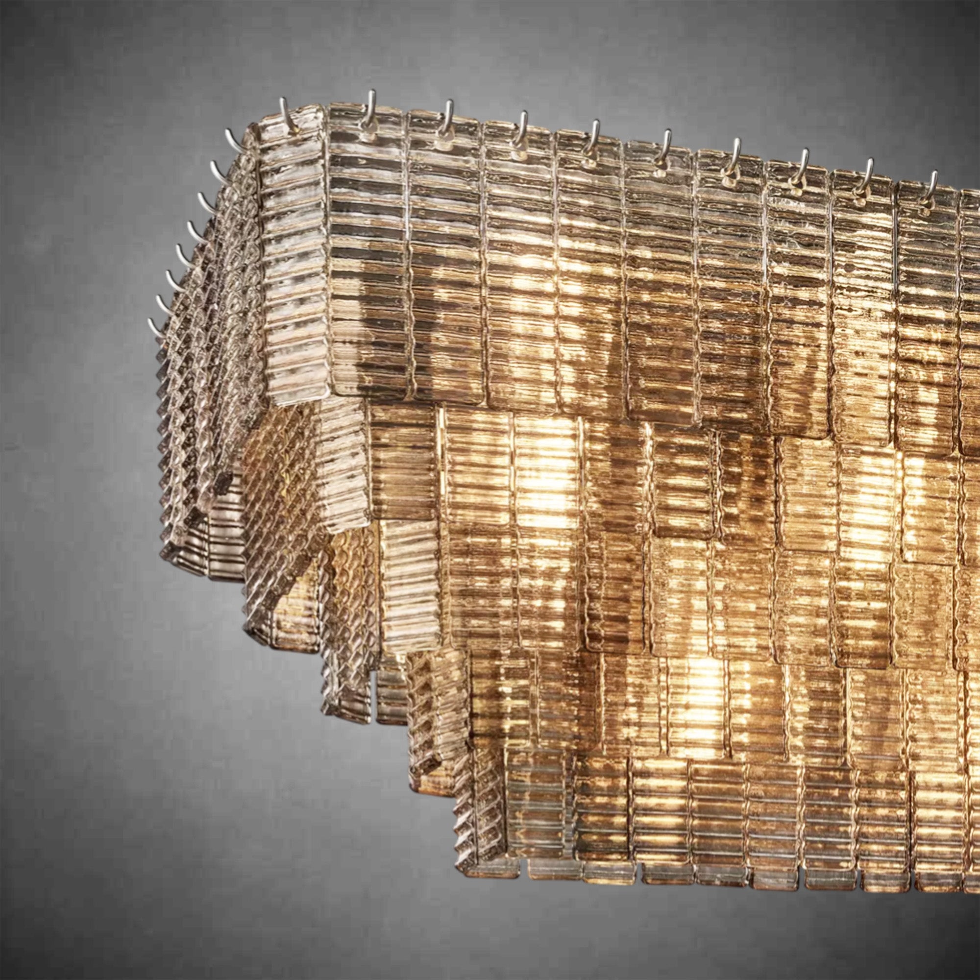 Samantha Smoke Glass Rectangular Chandelier