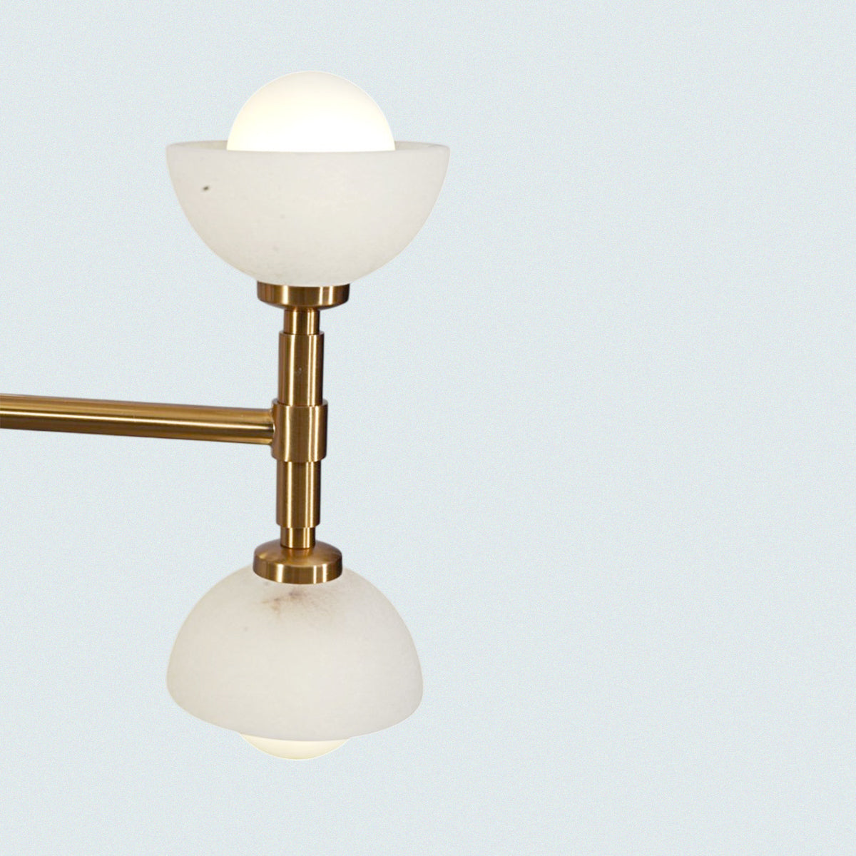 Modern 2-Tired Brass 18 Frosted Glass Shades Chandelier
