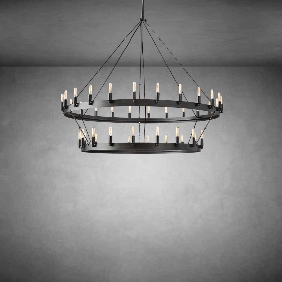 Dania Vintage Filament Two-Tier Chandelier