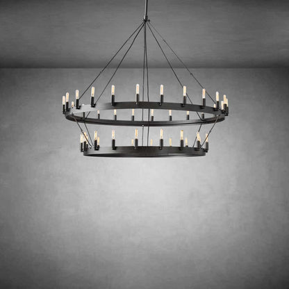 Dania Vintage Filament Two-Tier Chandelier
