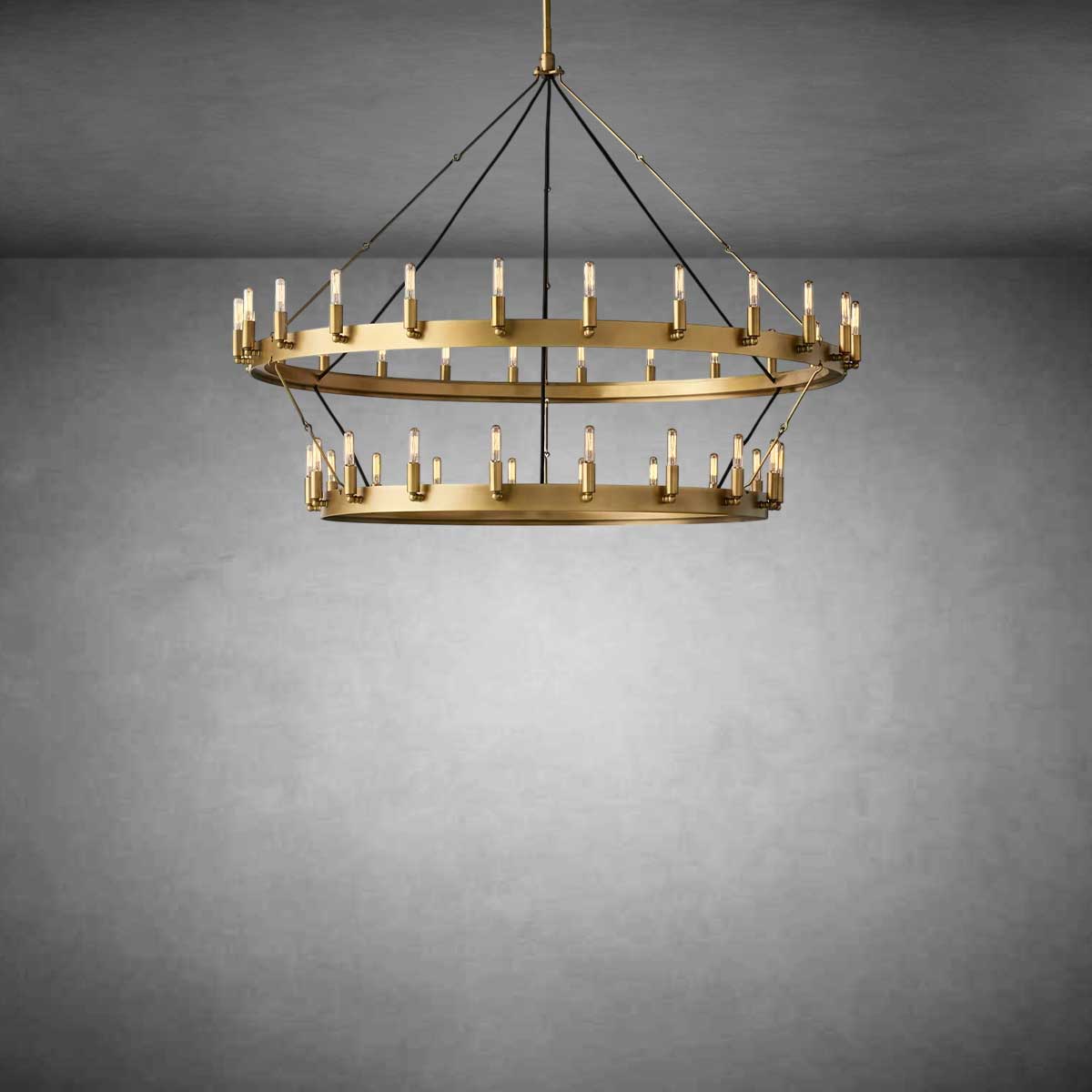 Dania Vintage Filament Two-Tier Chandelier
