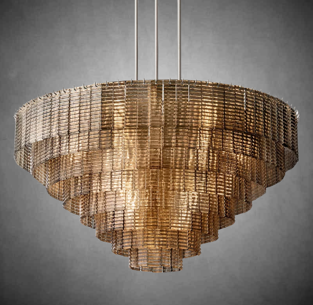 Samantha Smoke Glass Round Chandelier 41" 52"65"