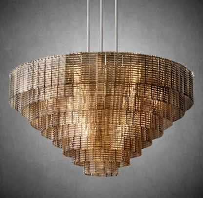 Samantha Smoke Glass Round Chandelier 41" 52"65"