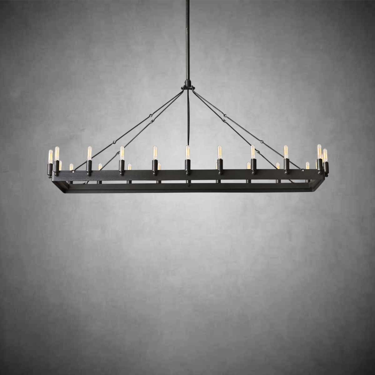 Dania Vintage Filament Rectangular Chandelier