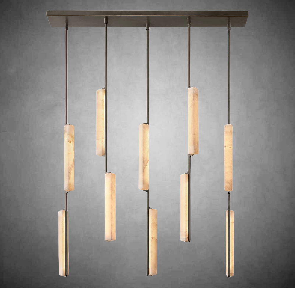 Audubom Alabaster Linear Chandelier