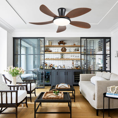 Modern LED Ceiling Fans Low Profile Ceiling Fans with Lights 6 Speeds 48"