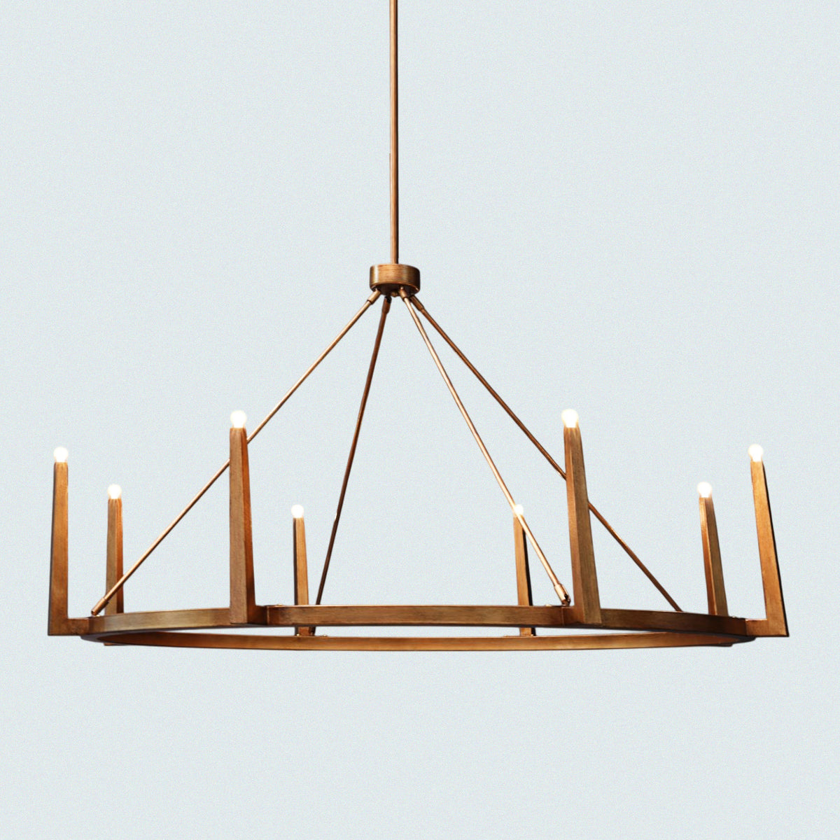 Modern Metal Ring with 8-Light Candle-Style Design Chandelier