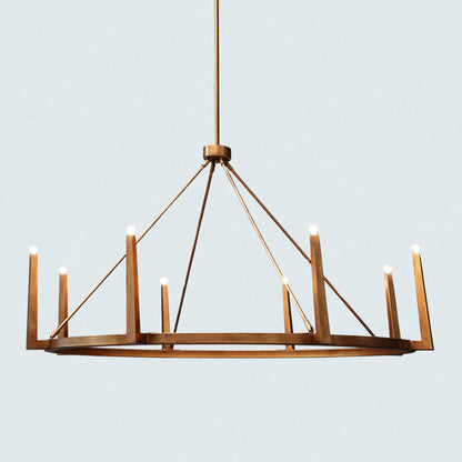 Modern Metal Ring with 8-Light Candle-Style Design Chandelier