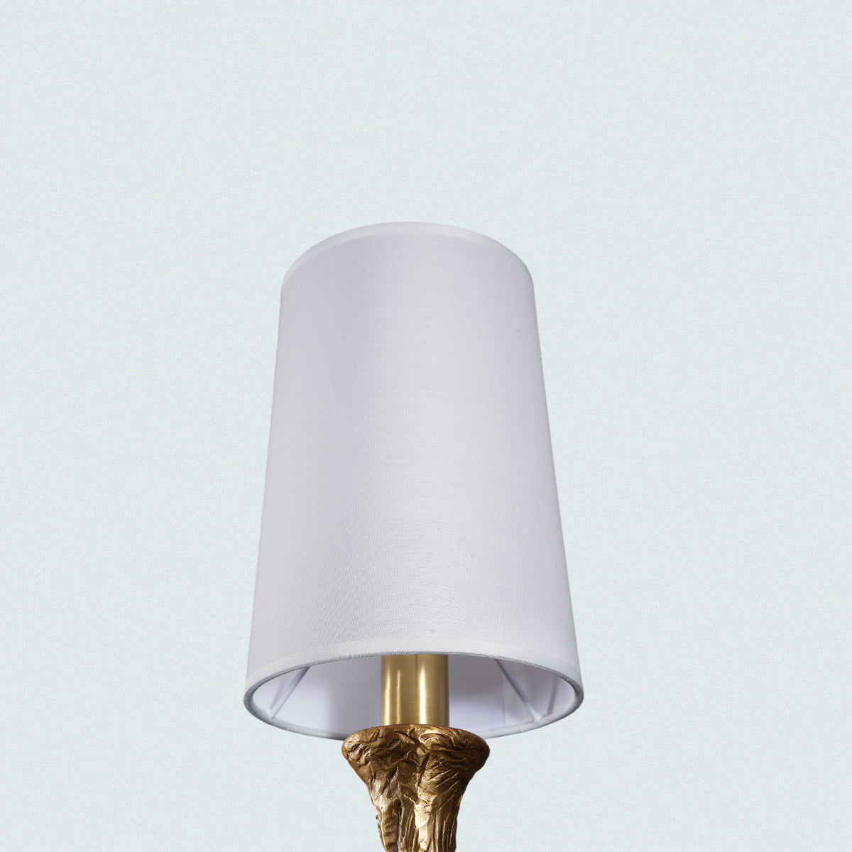 Two-Tier Vintage Chandelier with White Shades – Antique Gold Metal Frame