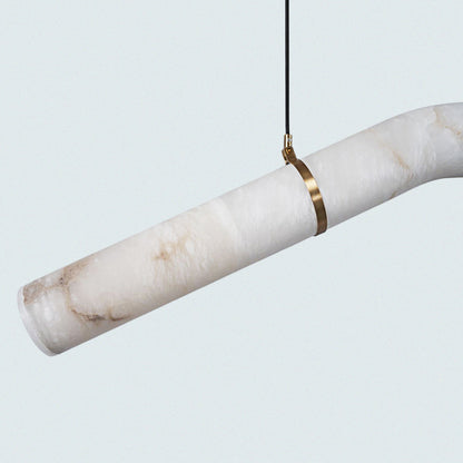 Modern Alabaster V-Shaped Pendant Light