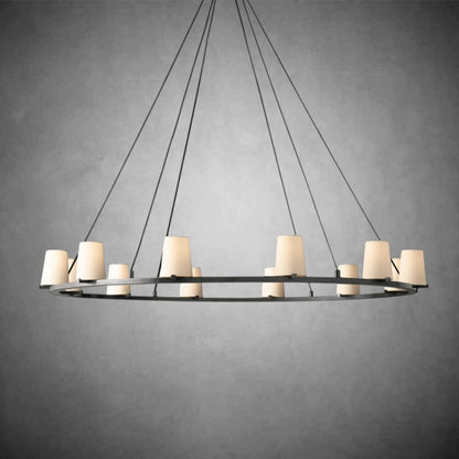 Joshua Fabric Shade Round Chandelier