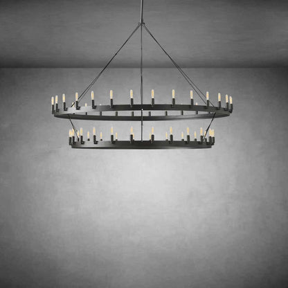 Dania Vintage Filament Two-Tier Chandelier