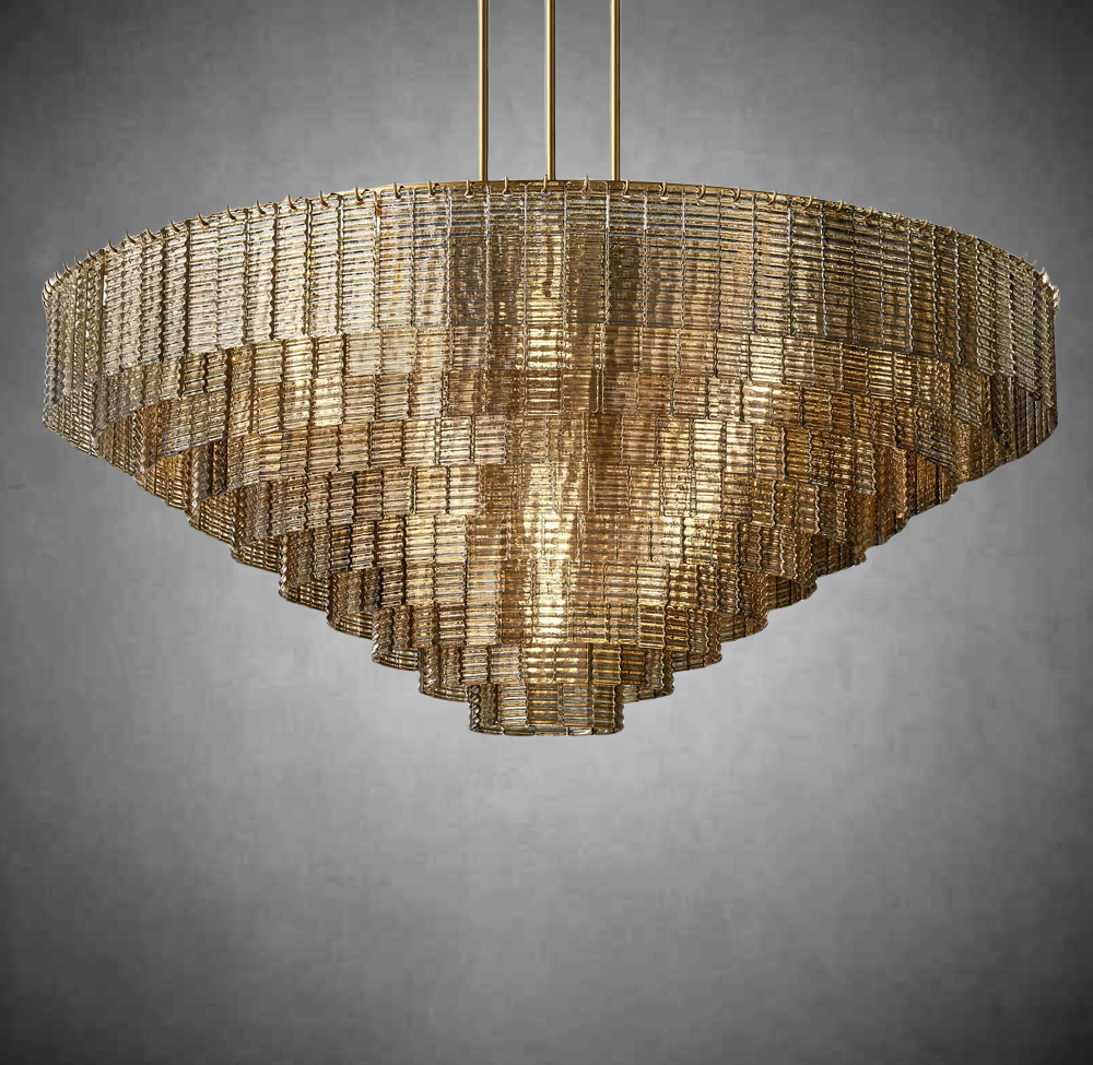 Samantha Smoke Glass Round Chandelier 41" 52"65"