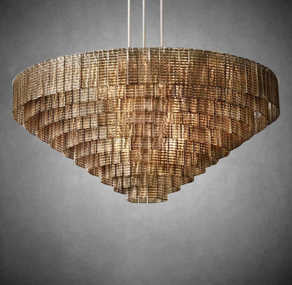 Samantha Smoke Glass Round Chandelier 41" 52"65"