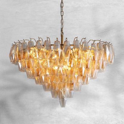 Chiaravalle Glass Tiered Round Chandelier 37"D 47"D 62"D